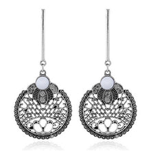 Load image into Gallery viewer, Vintage Tibetan Silver Bronze Hollow Big Circle Drop Earrings