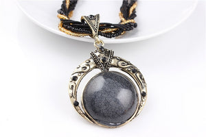 Female vintage choker natural stone pendants&necklaces