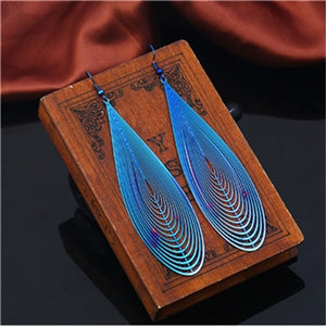 Colors Hollow Chip Dangle Earrings