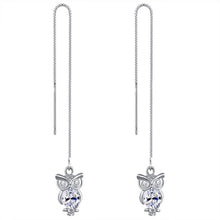 Load image into Gallery viewer, New Silver Plated Long Crystal Dangle Earring