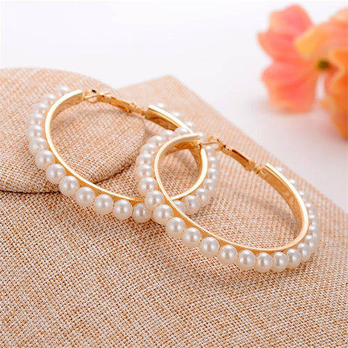 Fashion Jewelry Full Simulated Pearl Earring